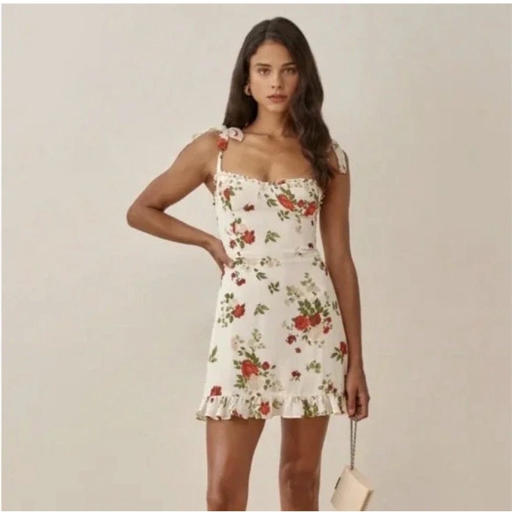 Reformation Christine Ruffled Minidress